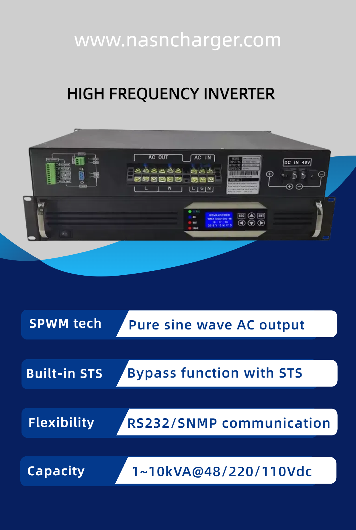 110VDC to 220VAC Inverters 1-10kva