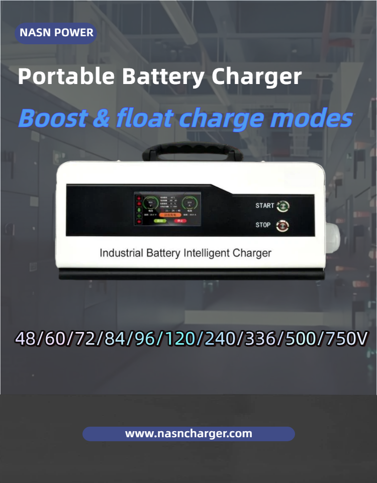 Portable battery fast charger for NI-CD and VRLA batteries with boost, equalize and float charging modes.png