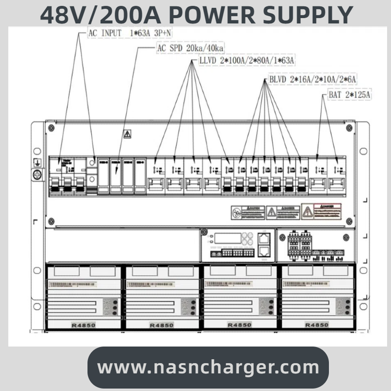 48vdc 200A rectifier power supply 