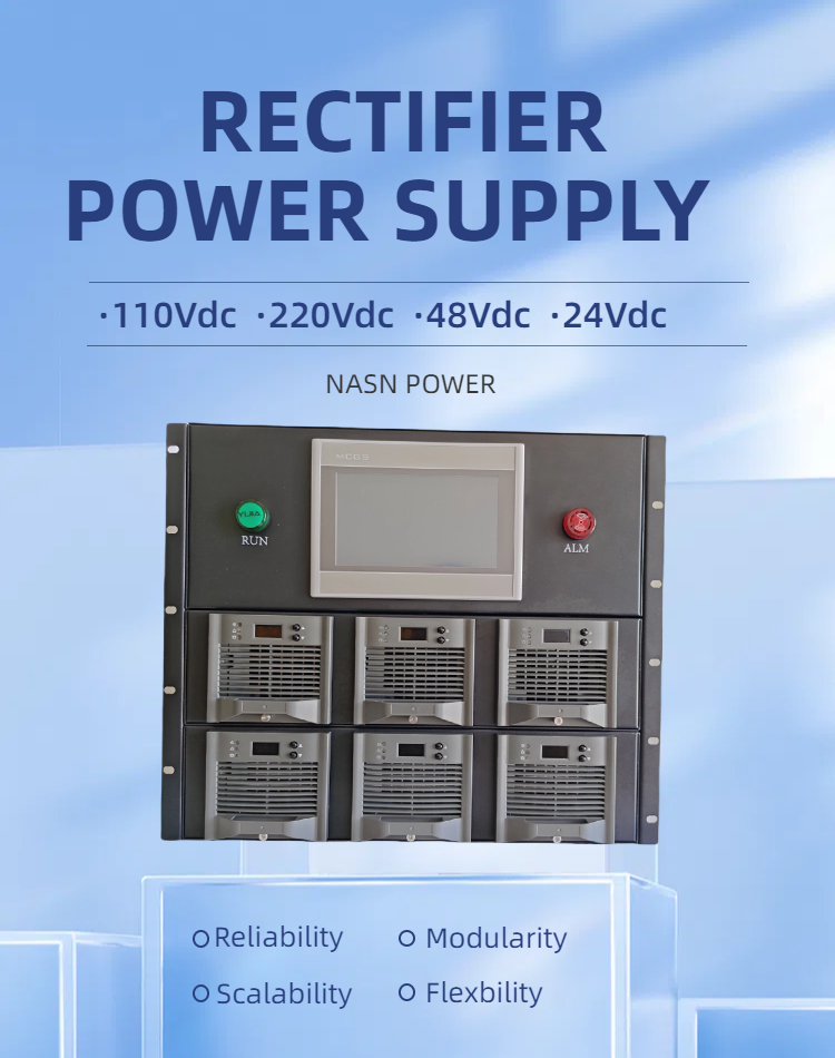 110VDC Modular Battery Charger rectifier system with load sharing and complete redundancy