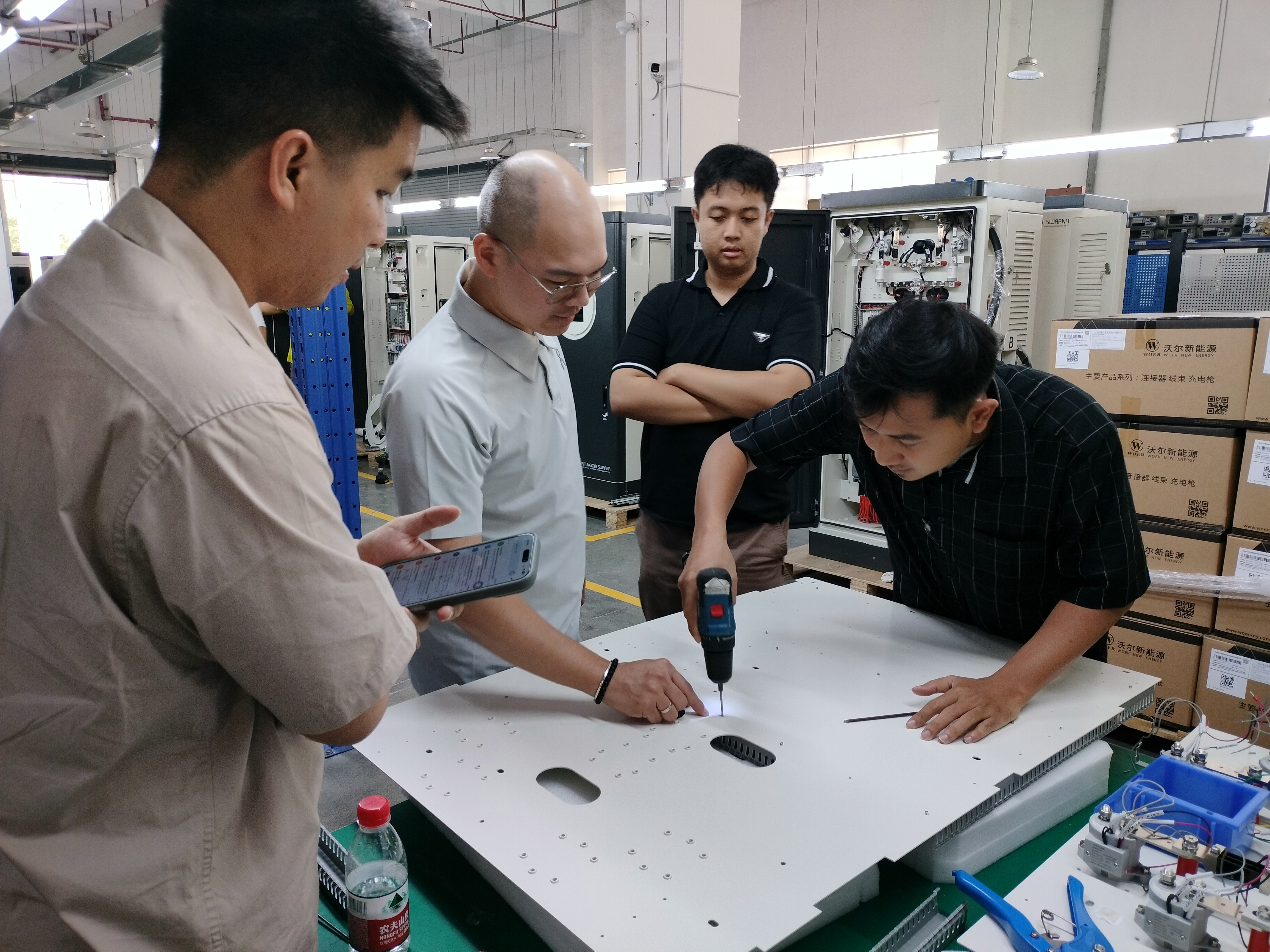 Clients Assemble Smart Home AC Charger Wallboxes at NASN POWER Factory
