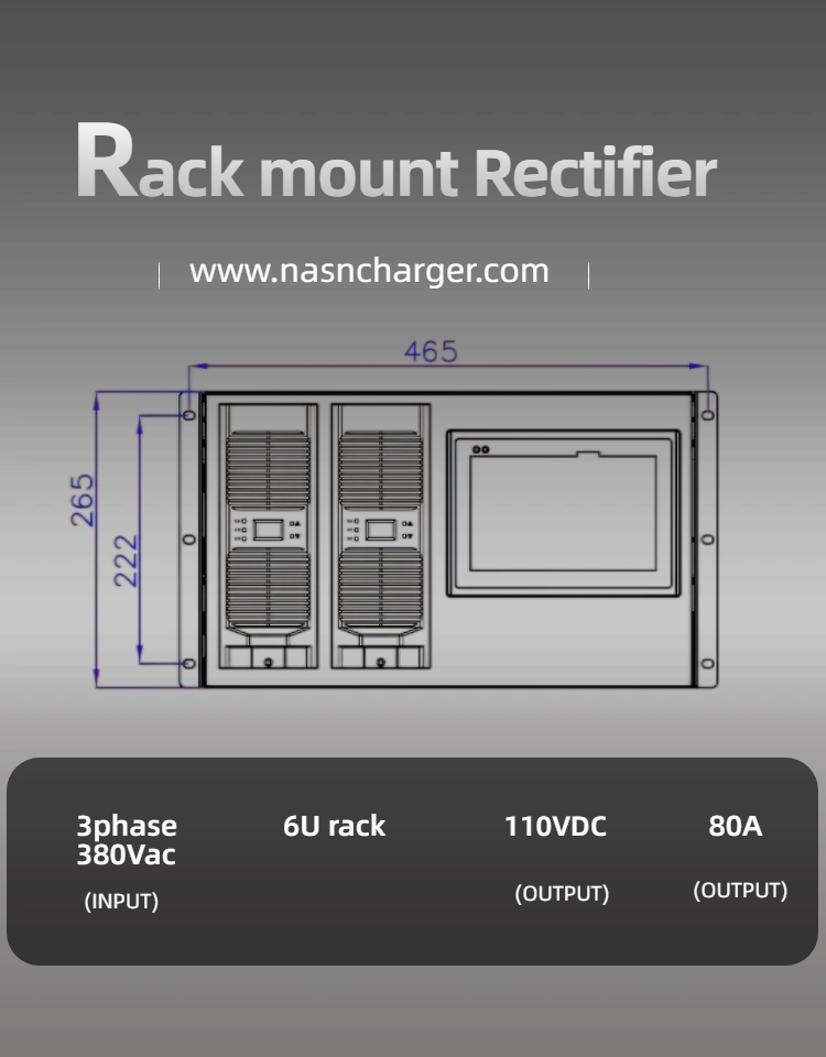 110Vdc Rack‑mount Dc Power Supply with 3 Phase AC Input